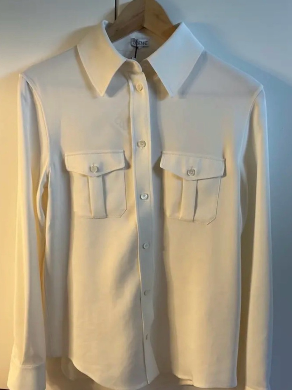 Loewe Ivory Button-Down Blouse size 34